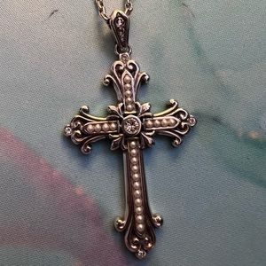Brighton 18 in silver cross necklace